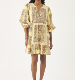 Antik Batik Dress/Nali yellow print mini